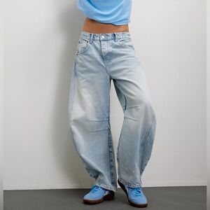 We The Free CRVY Venus Distressed Barrel Jeans